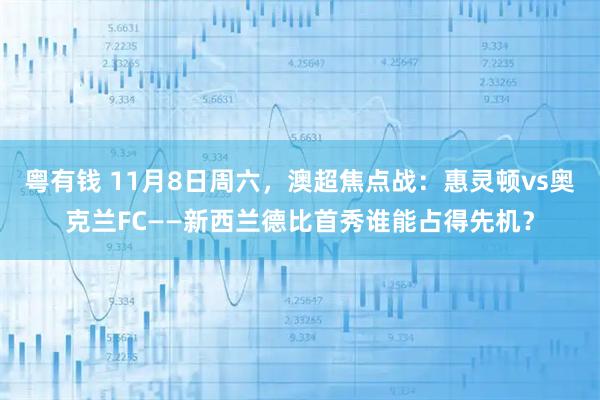 粤有钱 11月8日周六，澳超焦点战：惠灵顿vs奥克兰FC——新西兰德比首秀谁能占得先机？